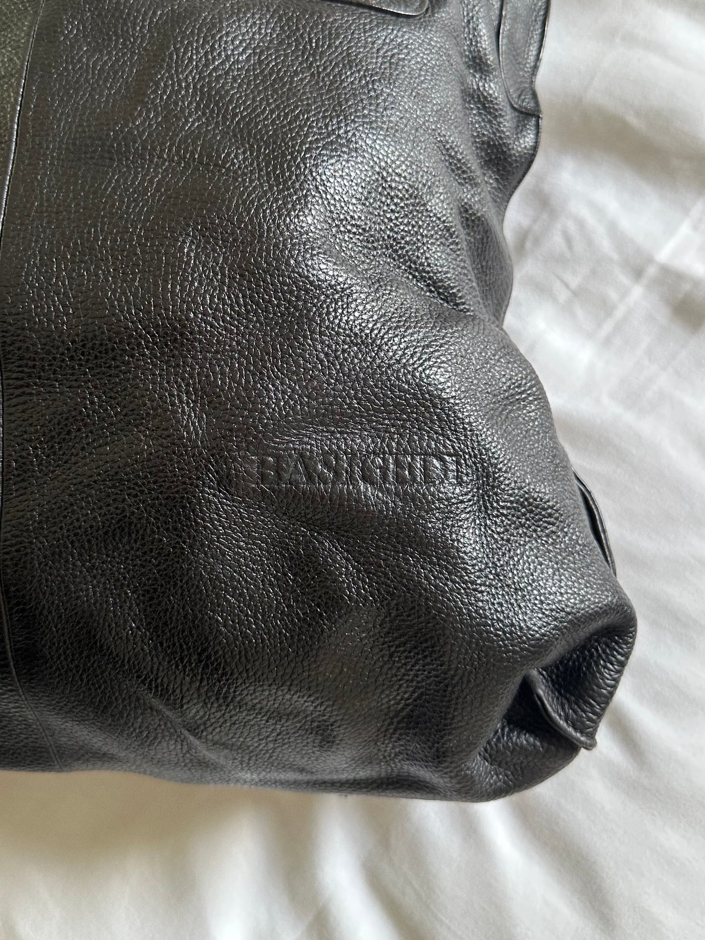 Vintage Leather Bag With Silver Chain