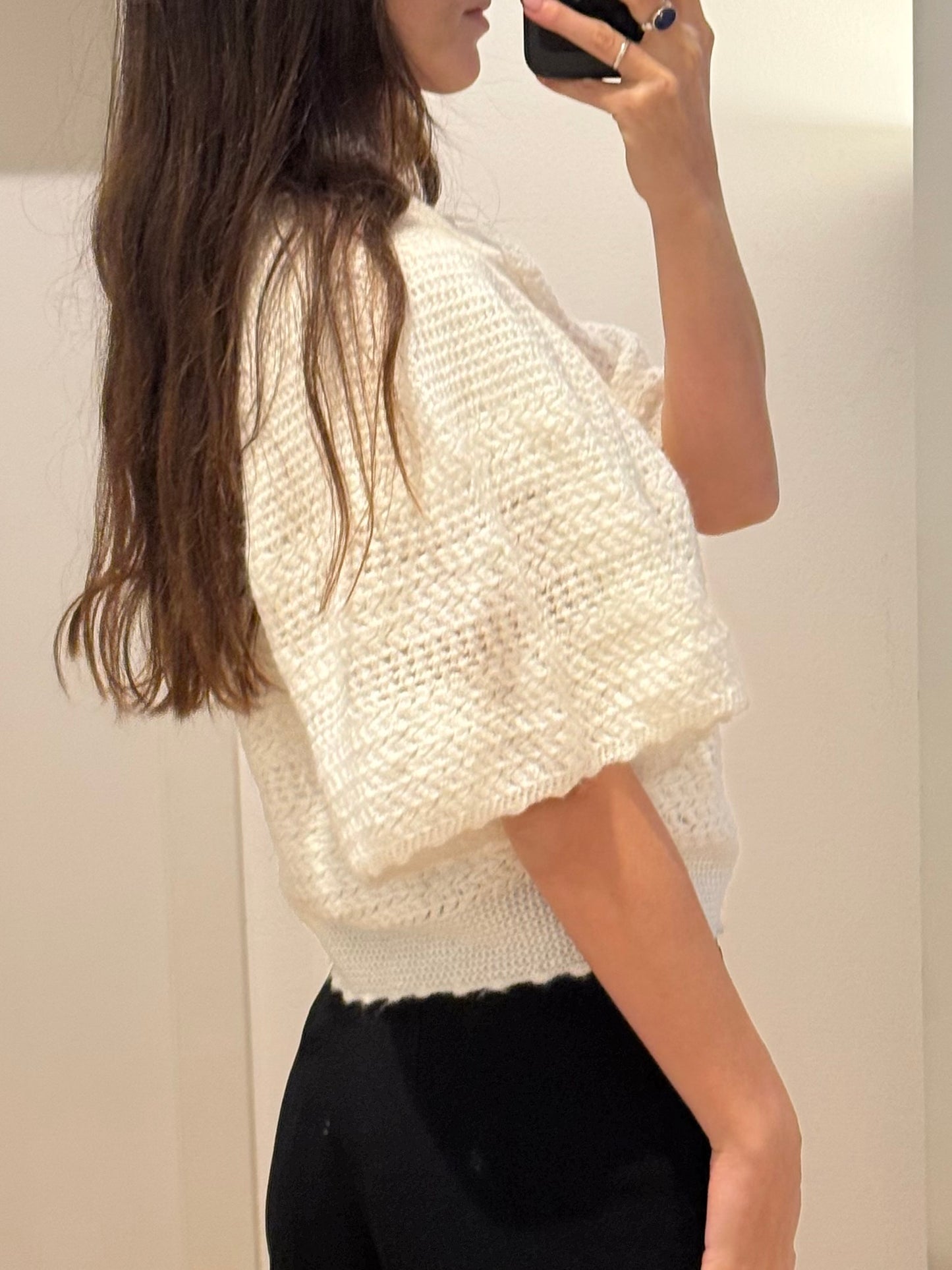 Vintage Off White Handmade Cardigan Sweater M