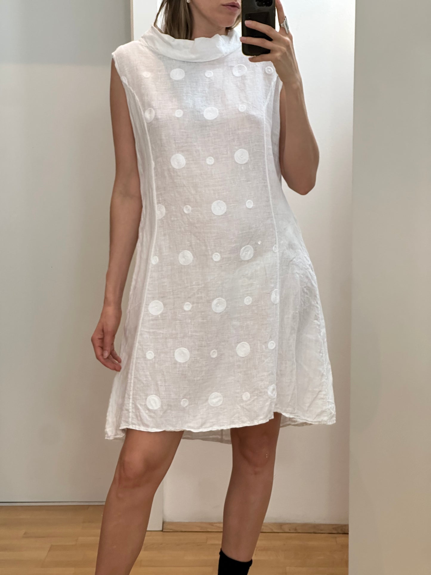 Vintage 100% Linen Dress L