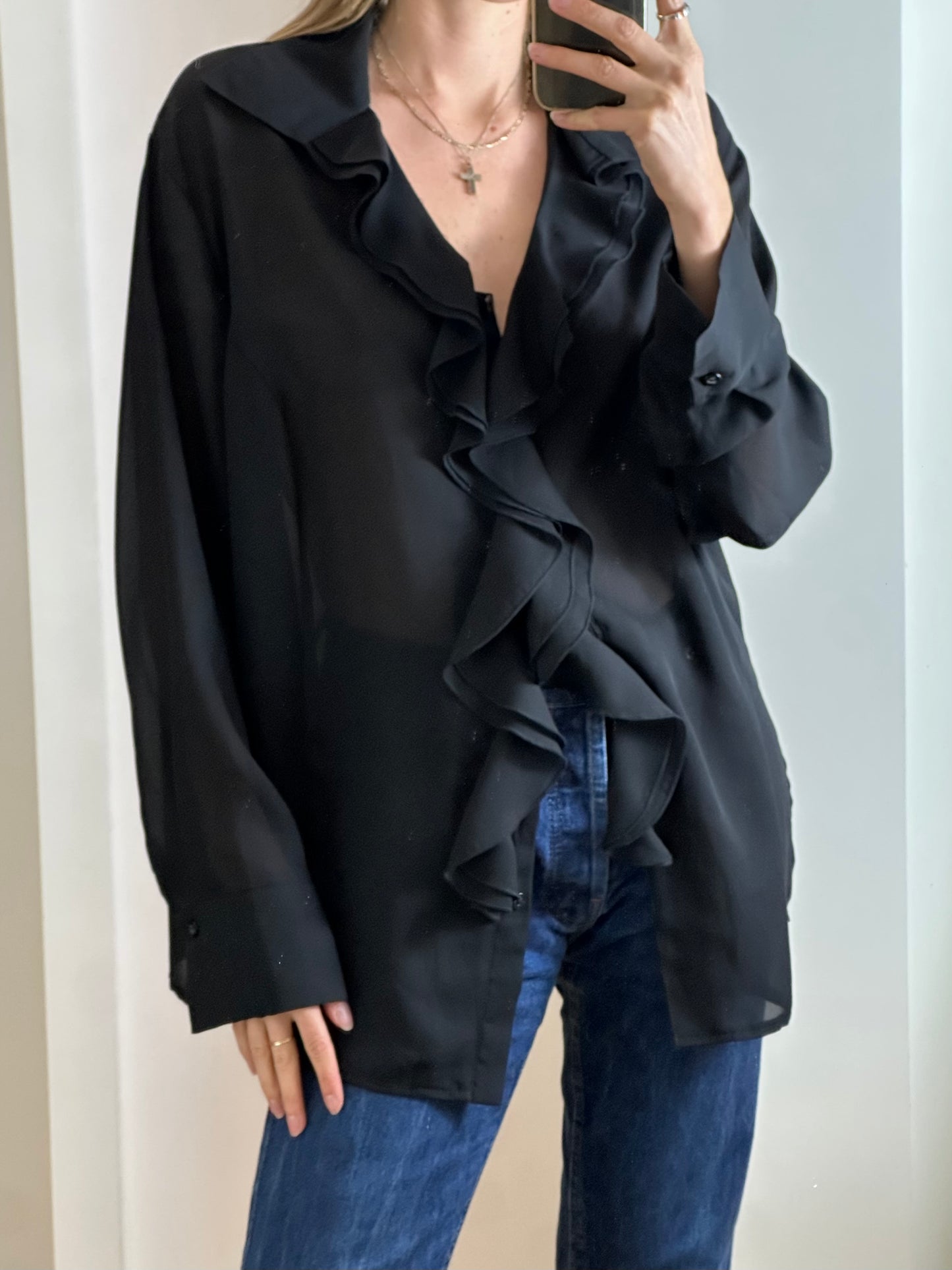 Vintage Frill Blouse L/XL