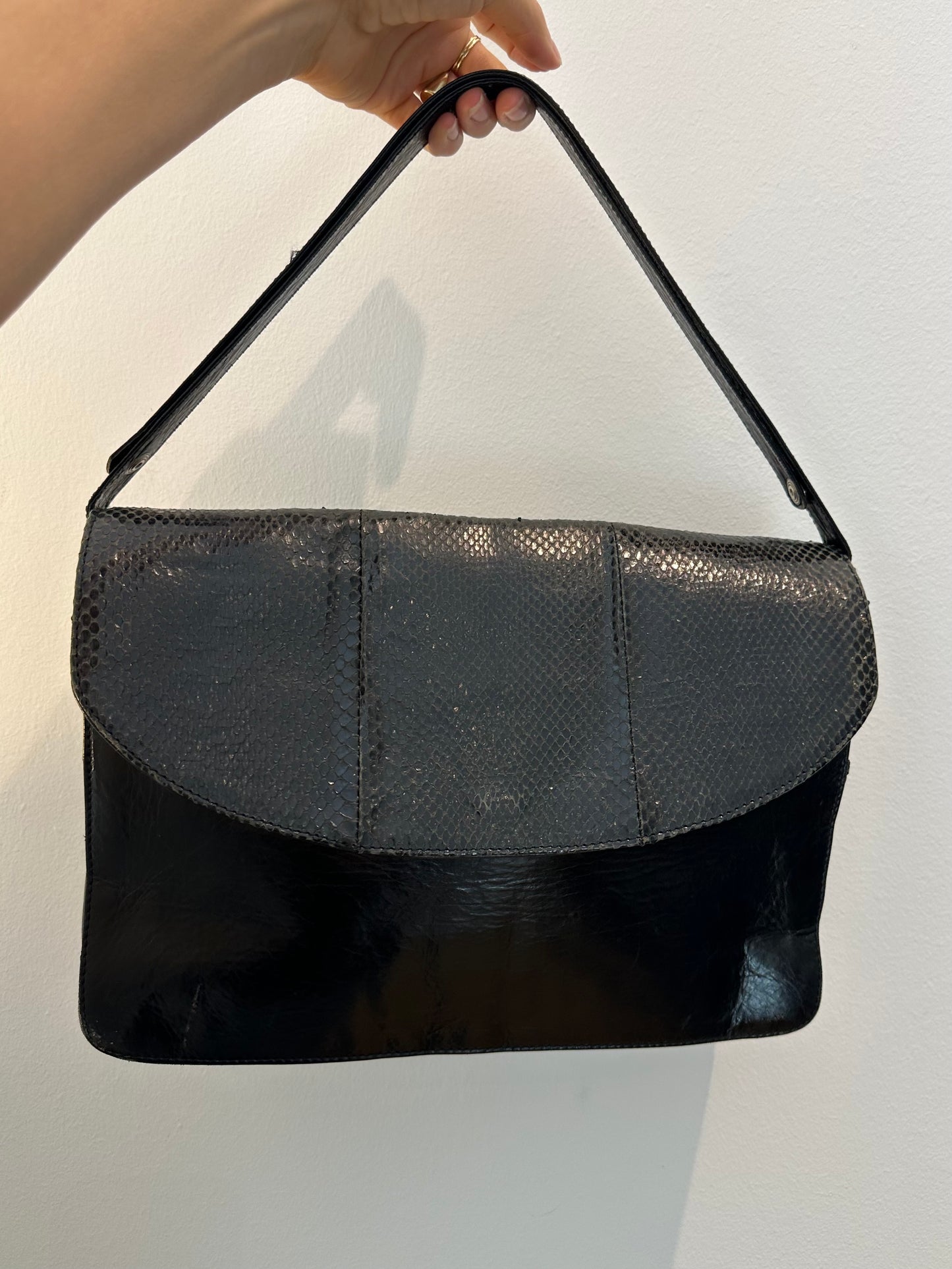 Vintage Black Leather Bag