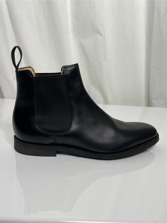 New 100% Genuine Leather Black Chelsea Boots EU 40