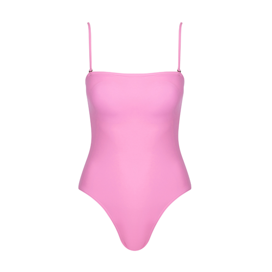 Pink Boobtube One Piece Swimsuit