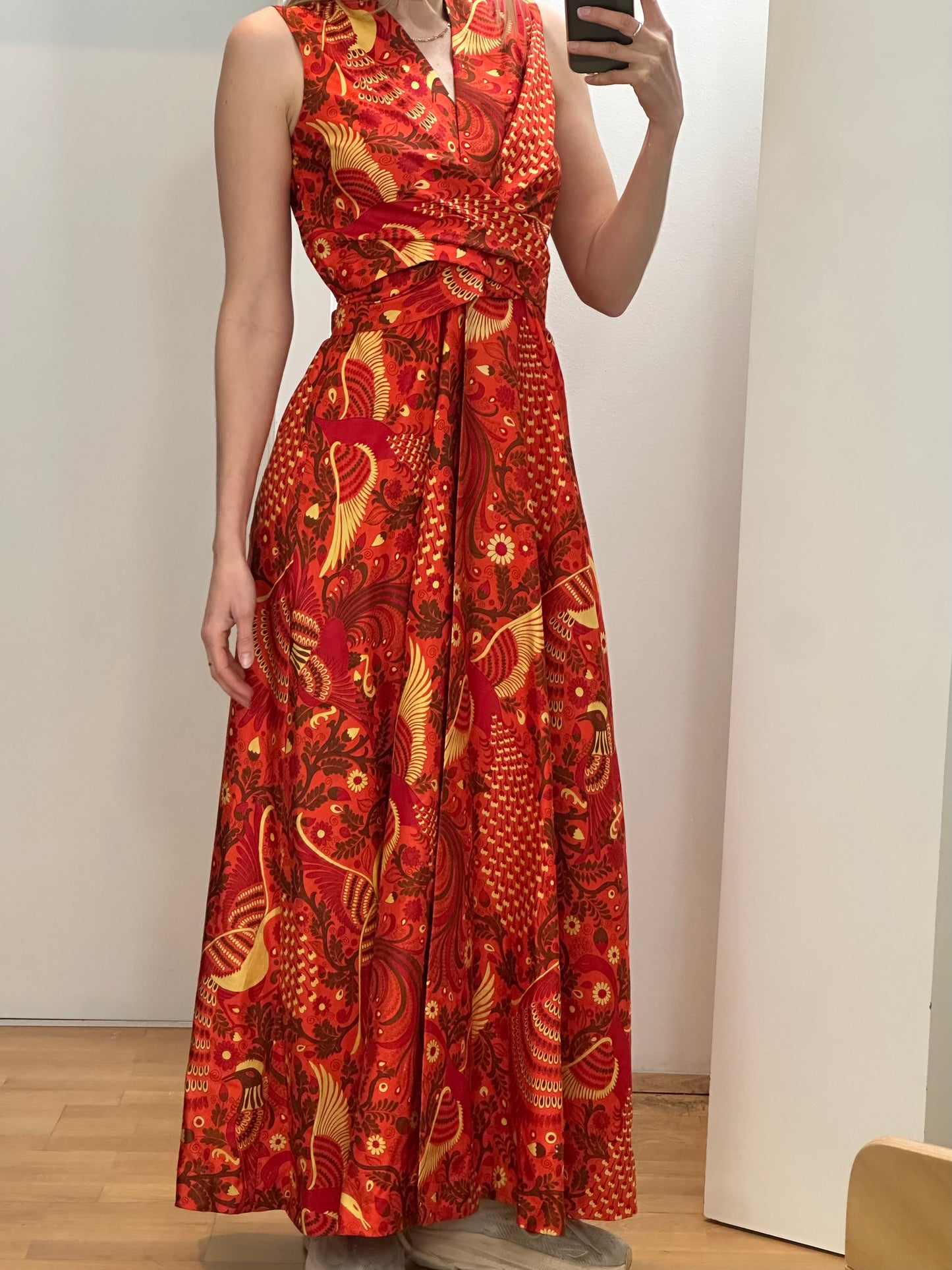 Orange Wrap Maxi Dress S/M