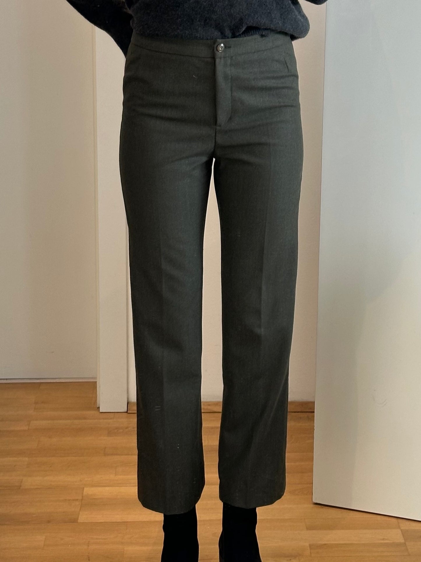 Vintage Dark Green Wool blend Trousers XS