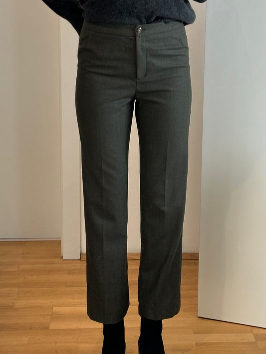 Vintage Dark Green Wool blend Trousers XS
