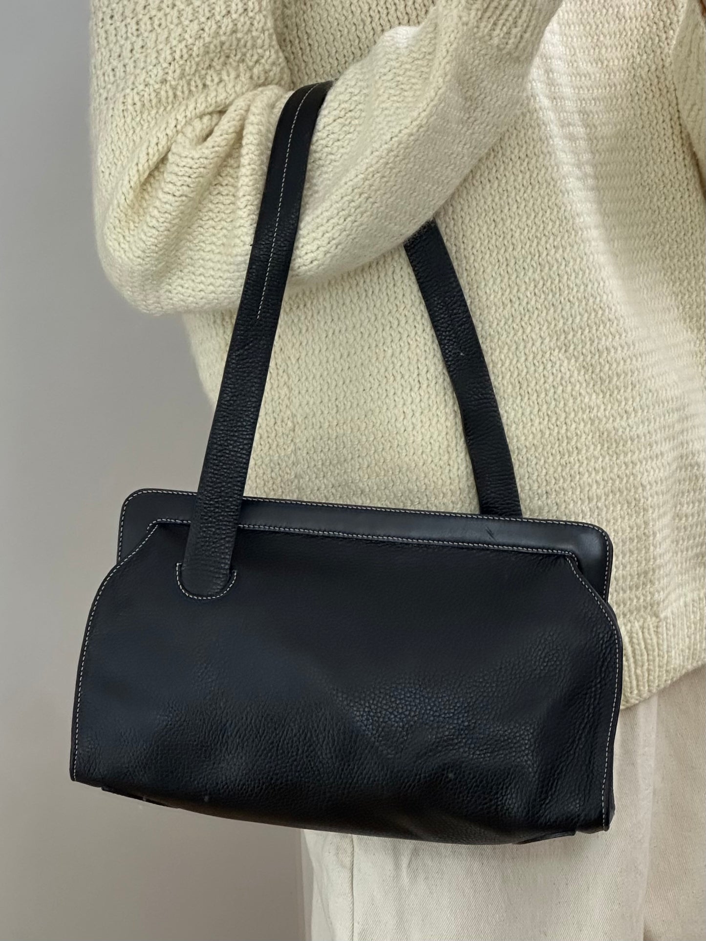 Vintage Black Leather Bag