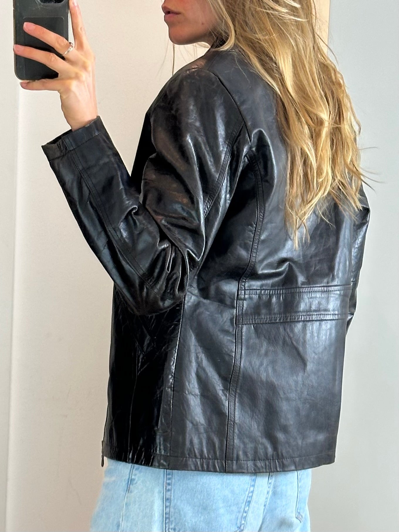 Vintage Dark Brown Leather Jacket S