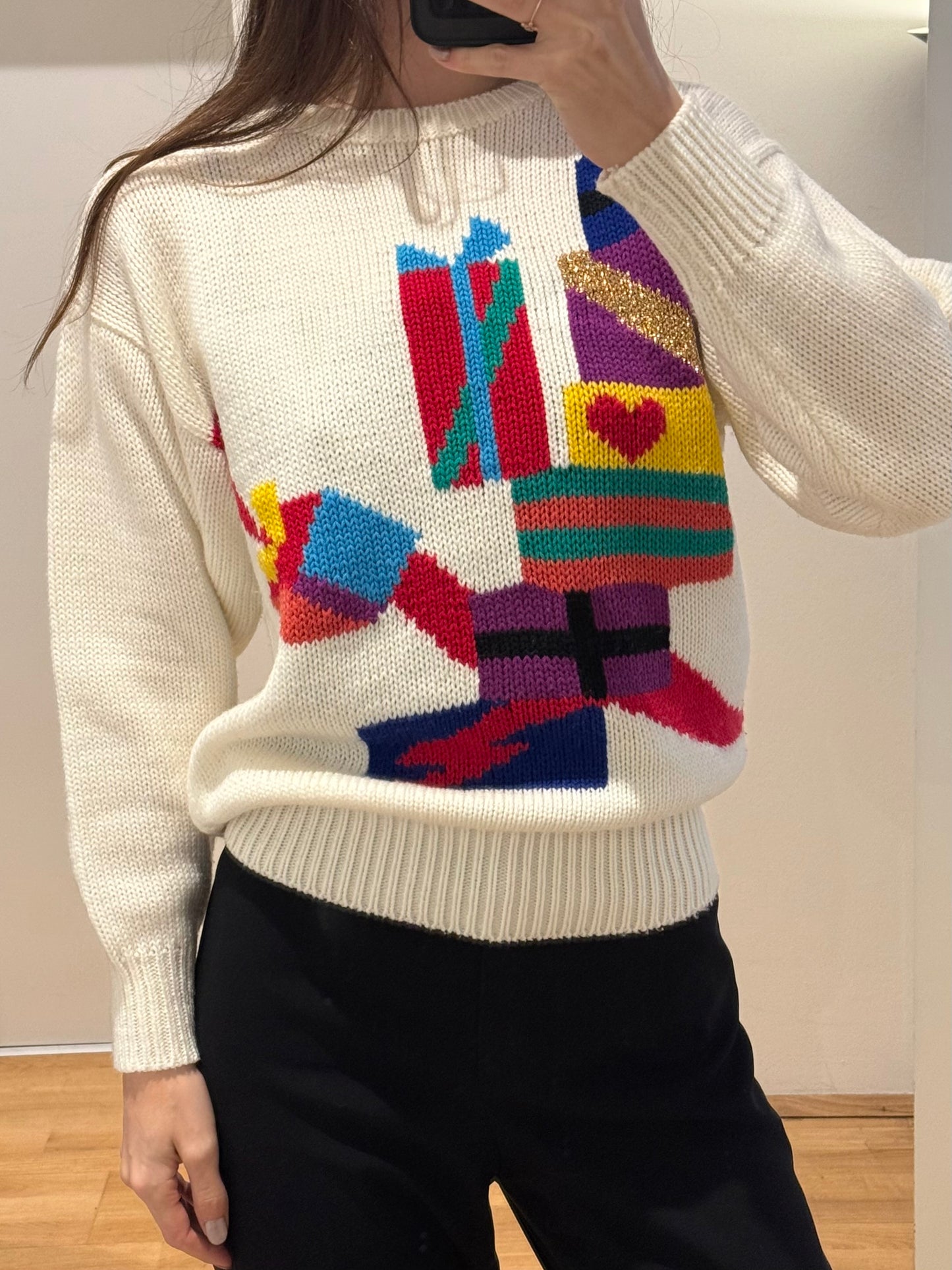 Vintage Presents Christmas Pullover Sweater M