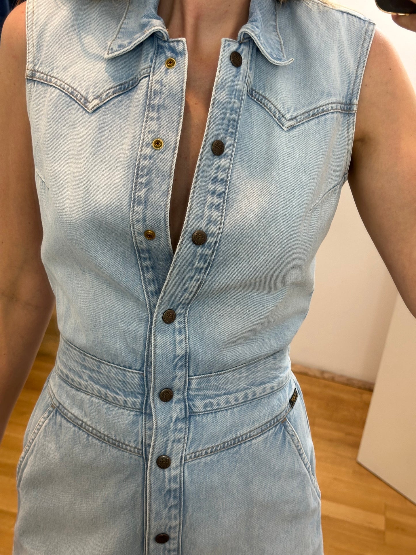 Lee Denim Mini Dress XS