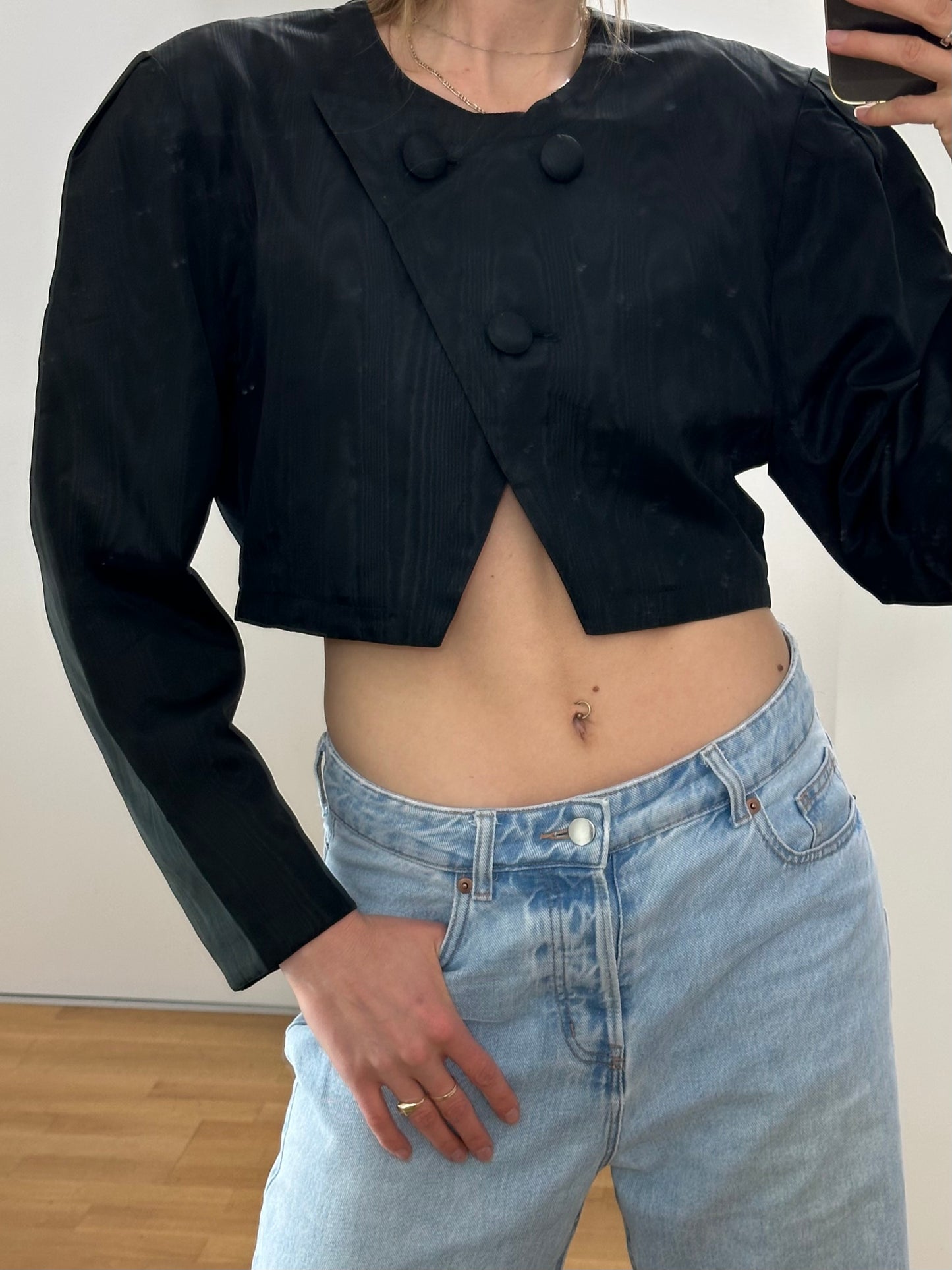 Vintage Black Cropped Jacket M