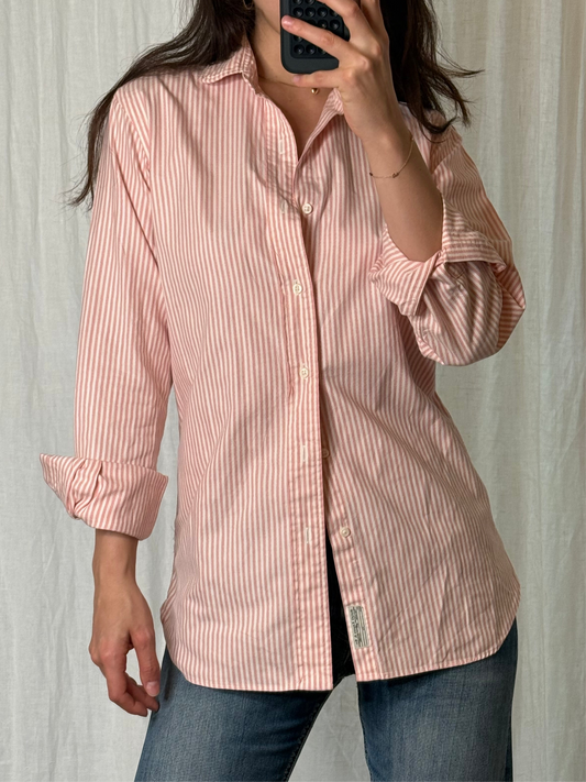 Polo Ralph Lauren Pastel Pink & White Stripe Button Down Shirt Men's S