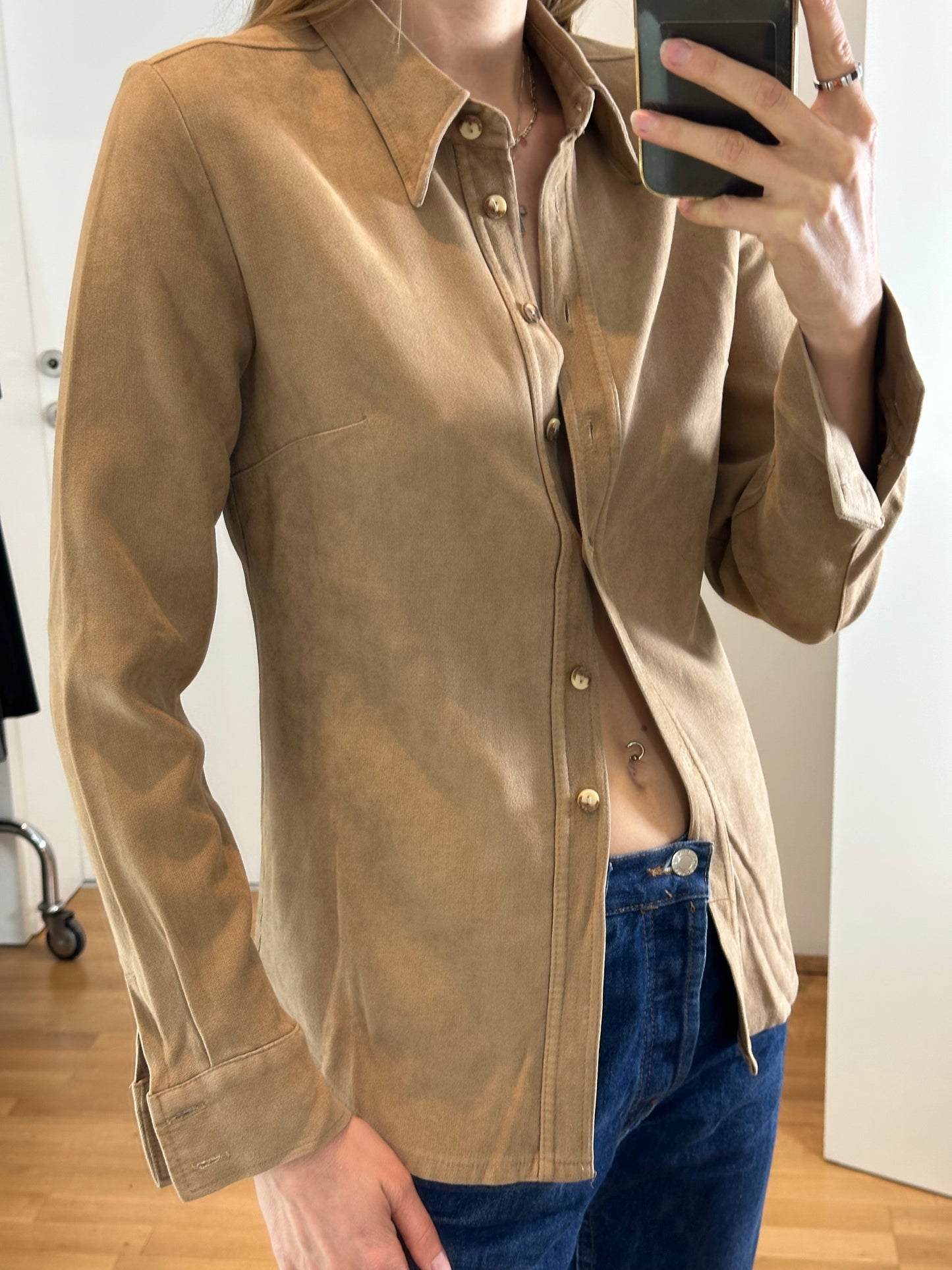 Vintage Beige Blouse S