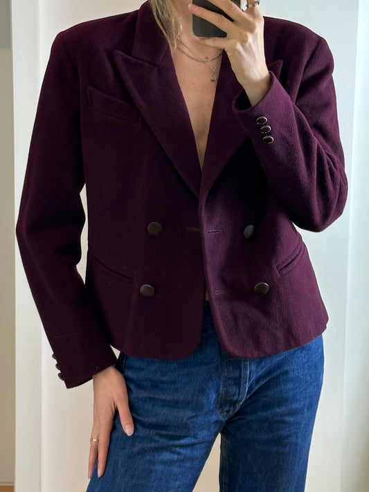 Vintage Wool Eggplant Blazer S