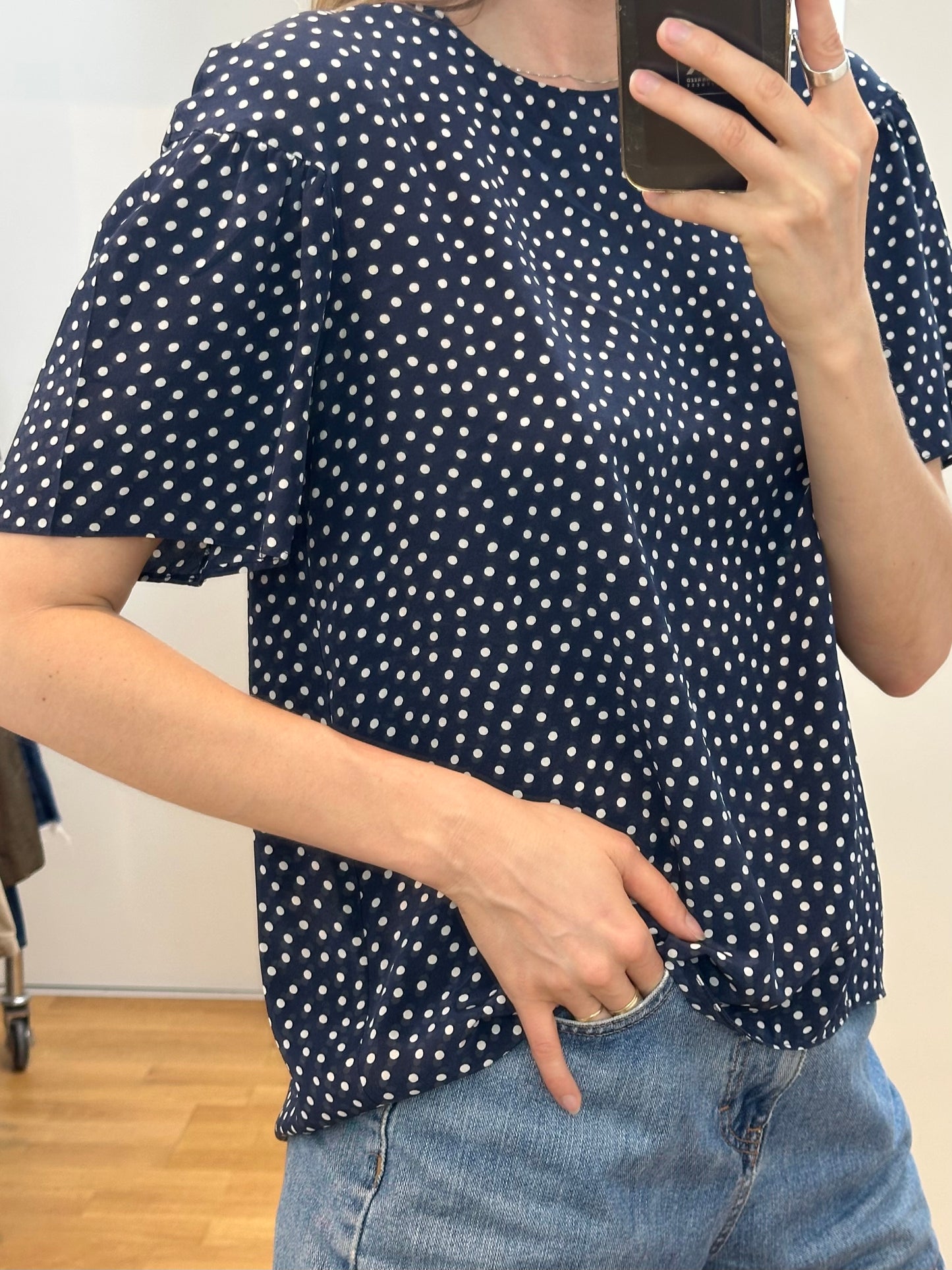 MaxMara Weekend Navy Silk Top S