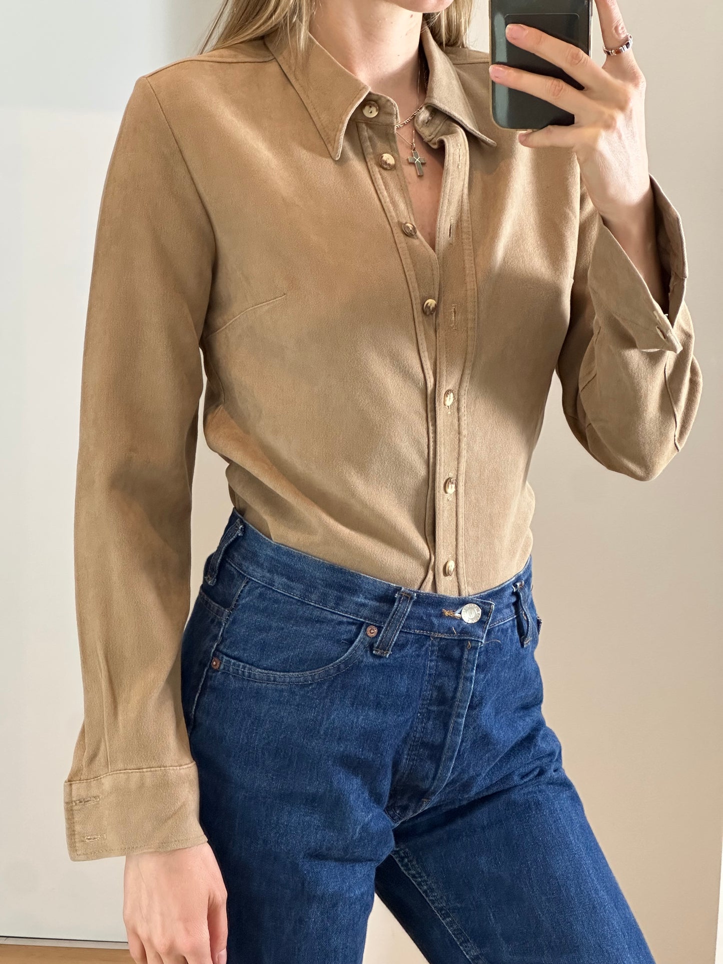 Vintage Beige Blouse S