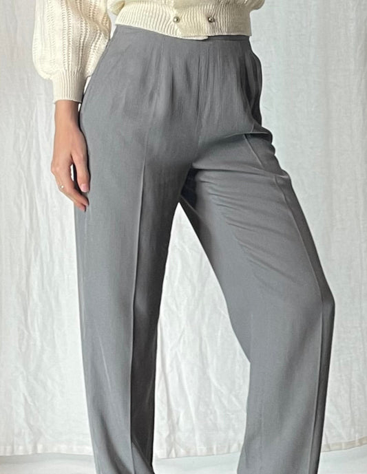 Vintage Gray High Waisted Trousers S EU 36