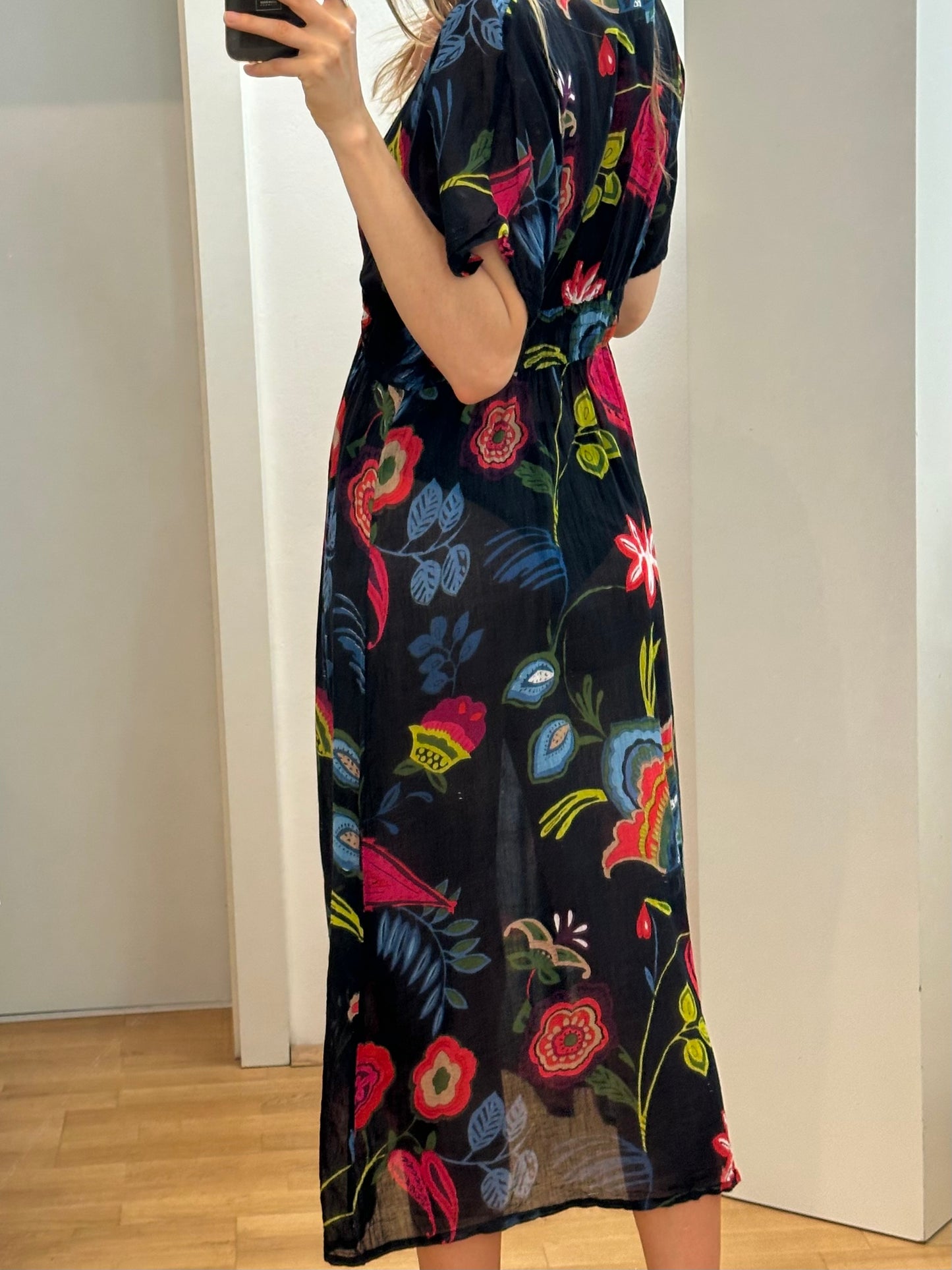 Cotton Maxi Floral Dress S/M