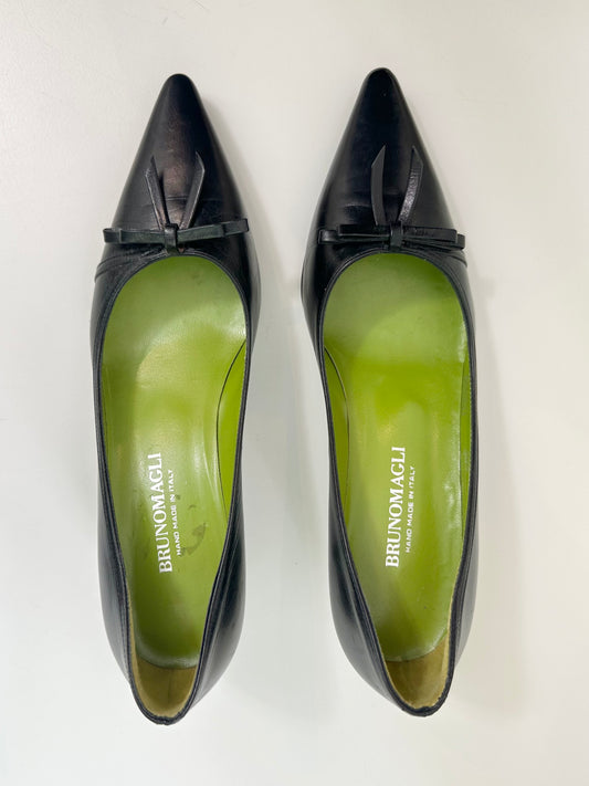 Black Leather Kitten Heels 36,5