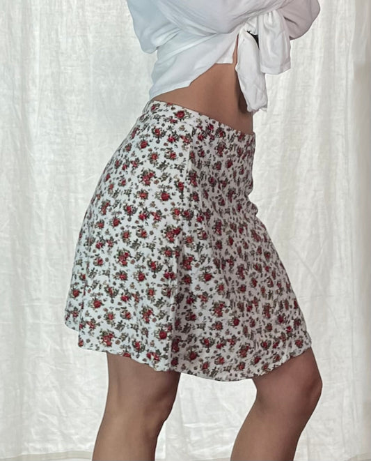 Vintage Floral Print Skirt S/M