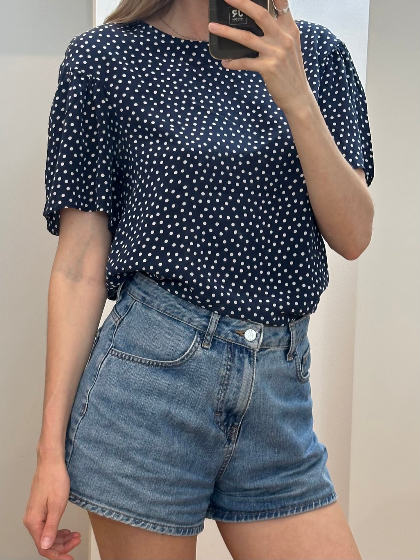 MaxMara Weekend Navy Silk Top S
