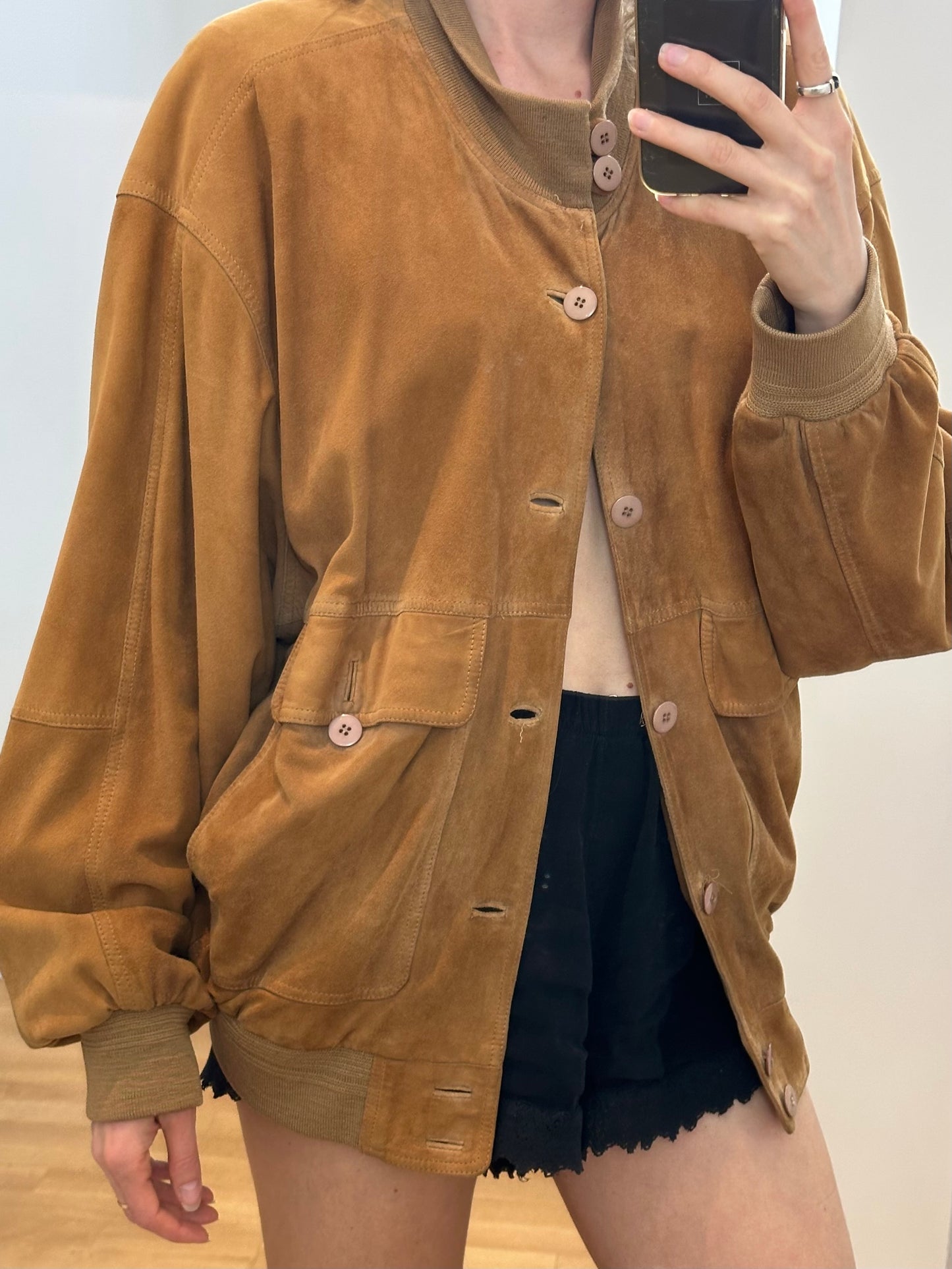 Vintage Brown Suede Leather Jacket XL