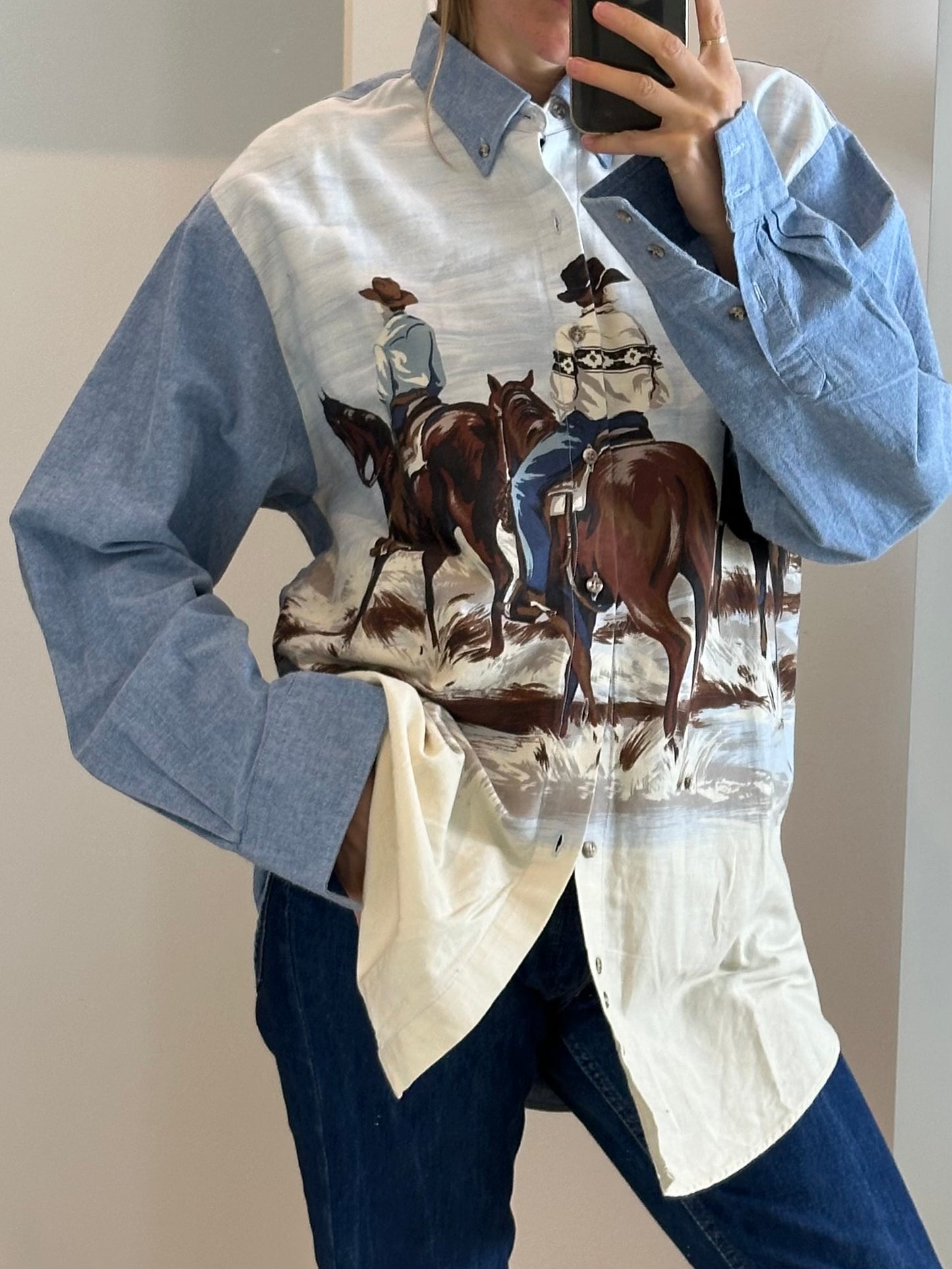Vintage Cowboy Button Down XL