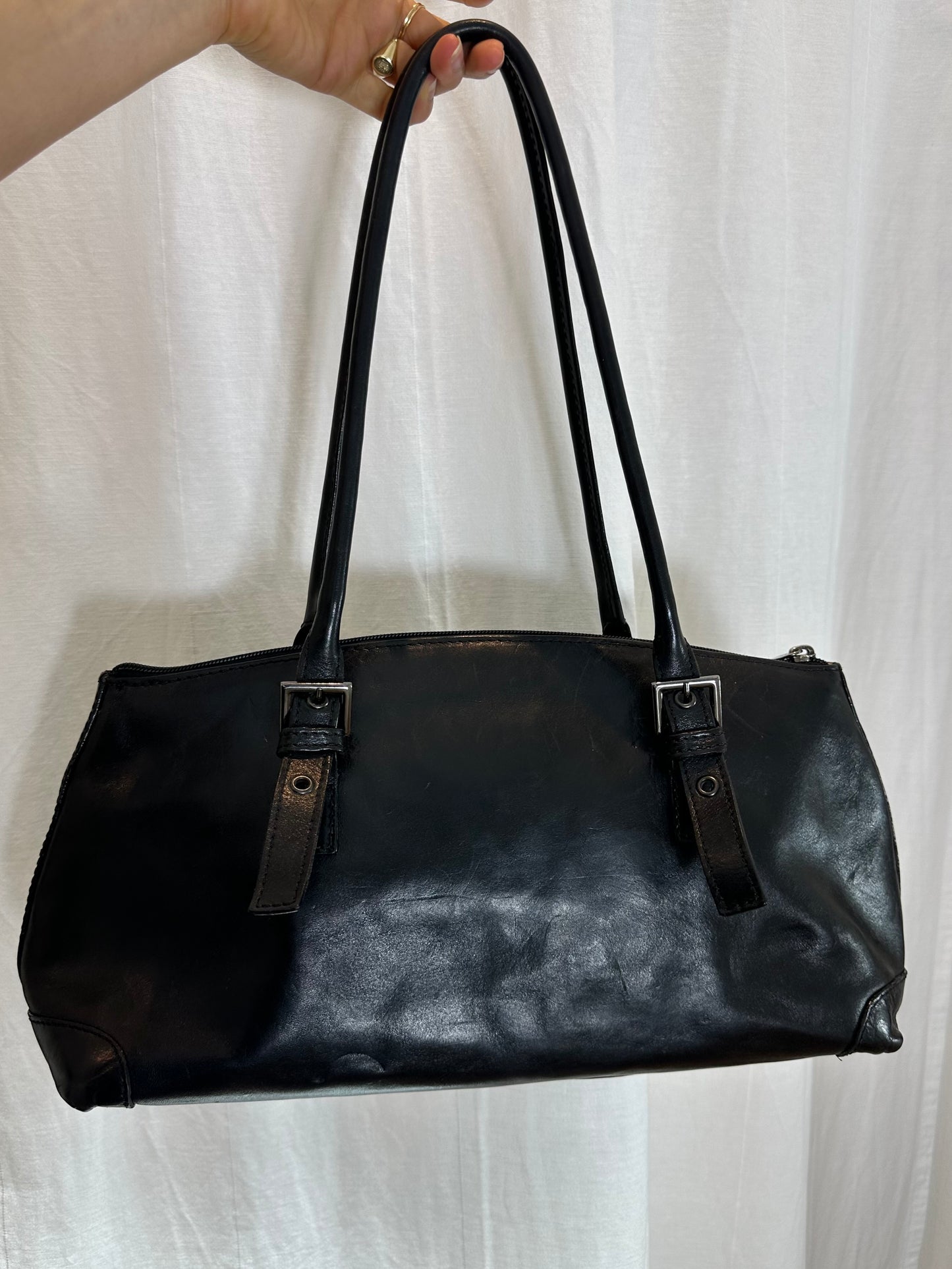 Vintage Black Leather Handbag