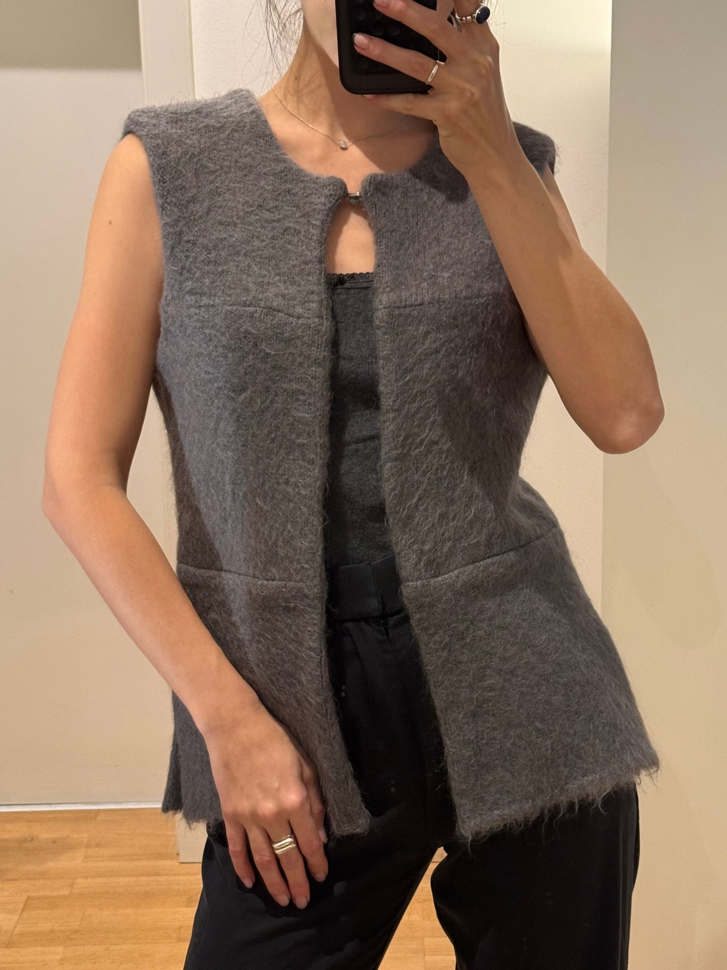 Vintage Gray Wool Vest/Gilet