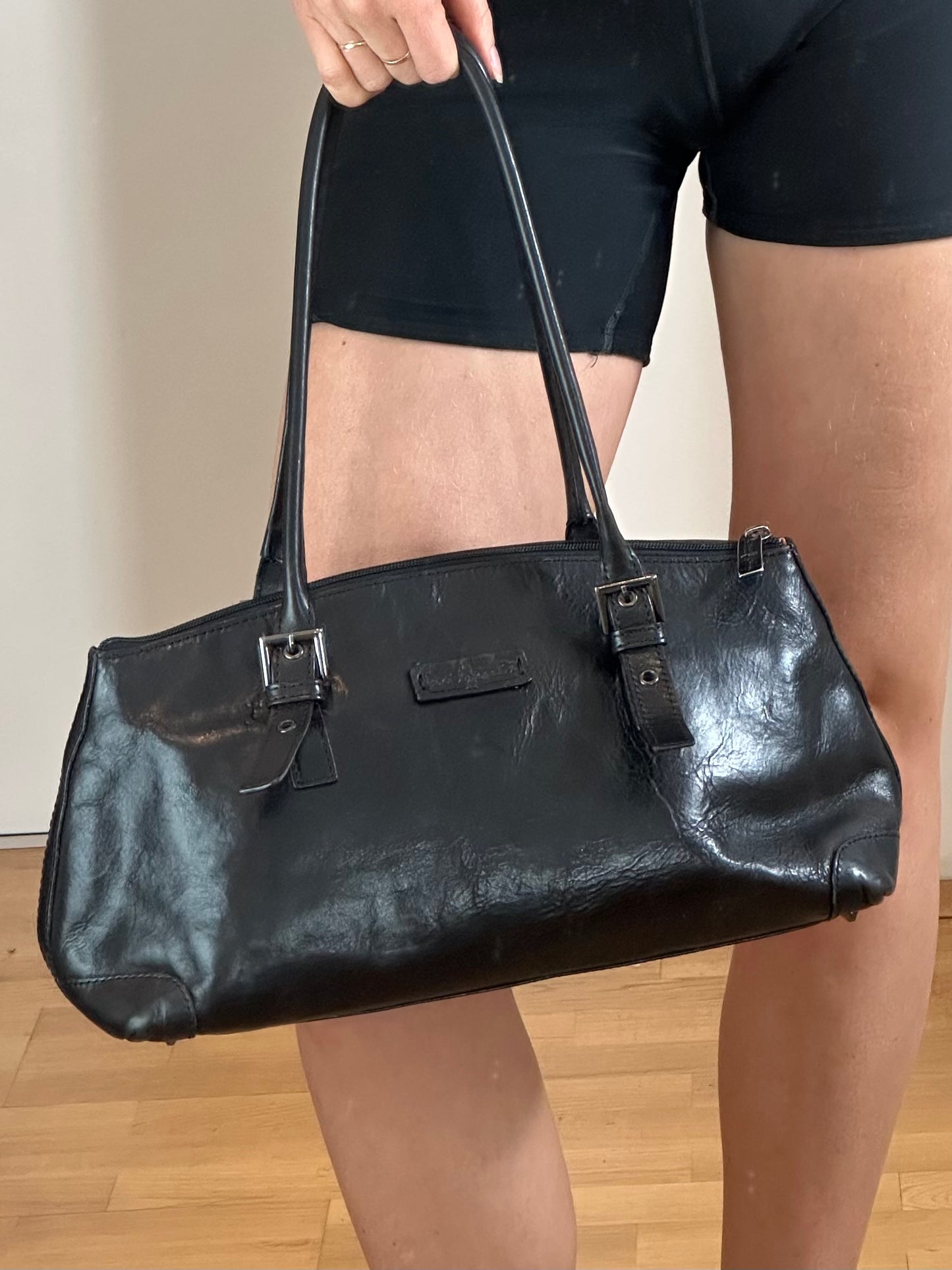 Vintage Black Leather Handbag