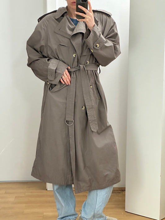 Vintage Gray Trench Coat L/XL