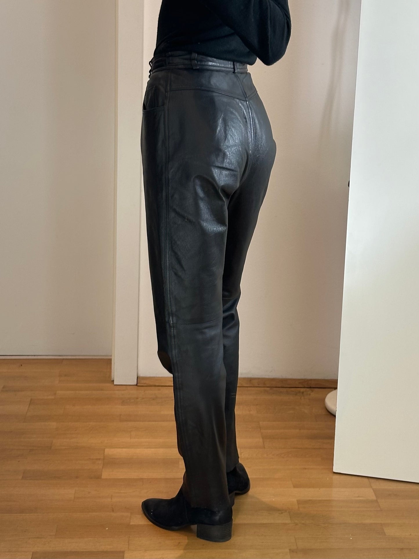 Vintage Black Leather Pants M
