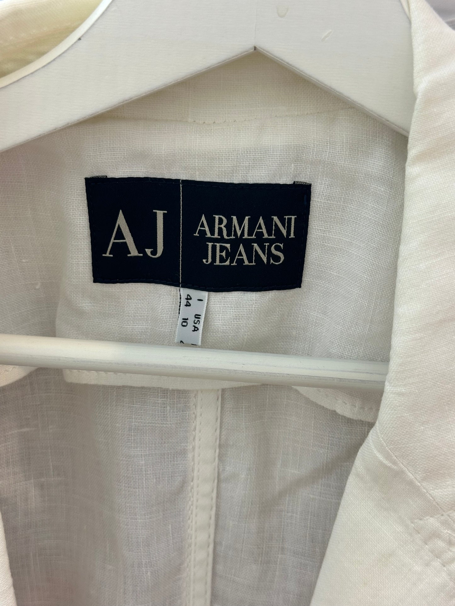 Armani White Linen Blazer S