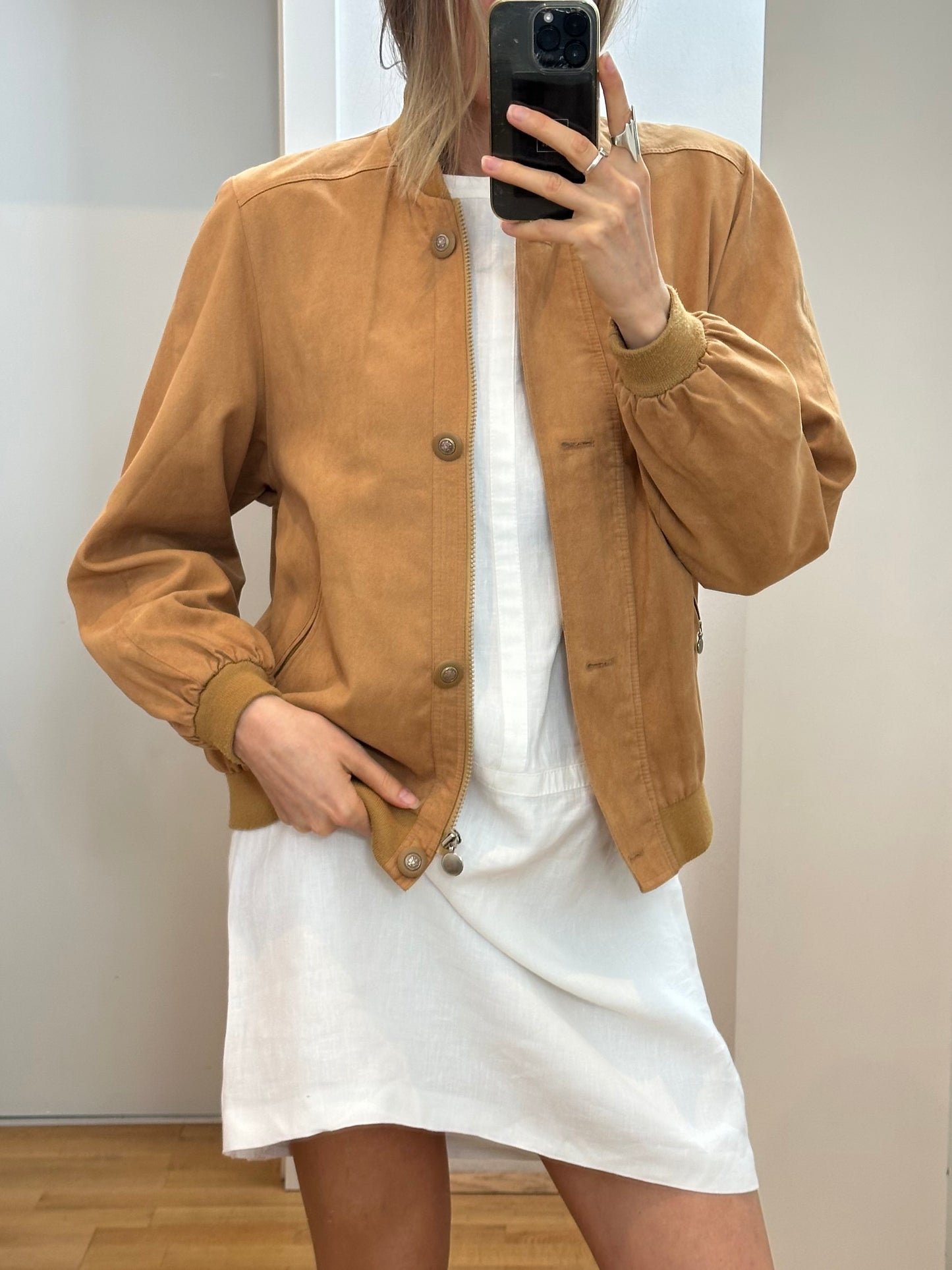 Vintage Faux Suede Leather Jacket M