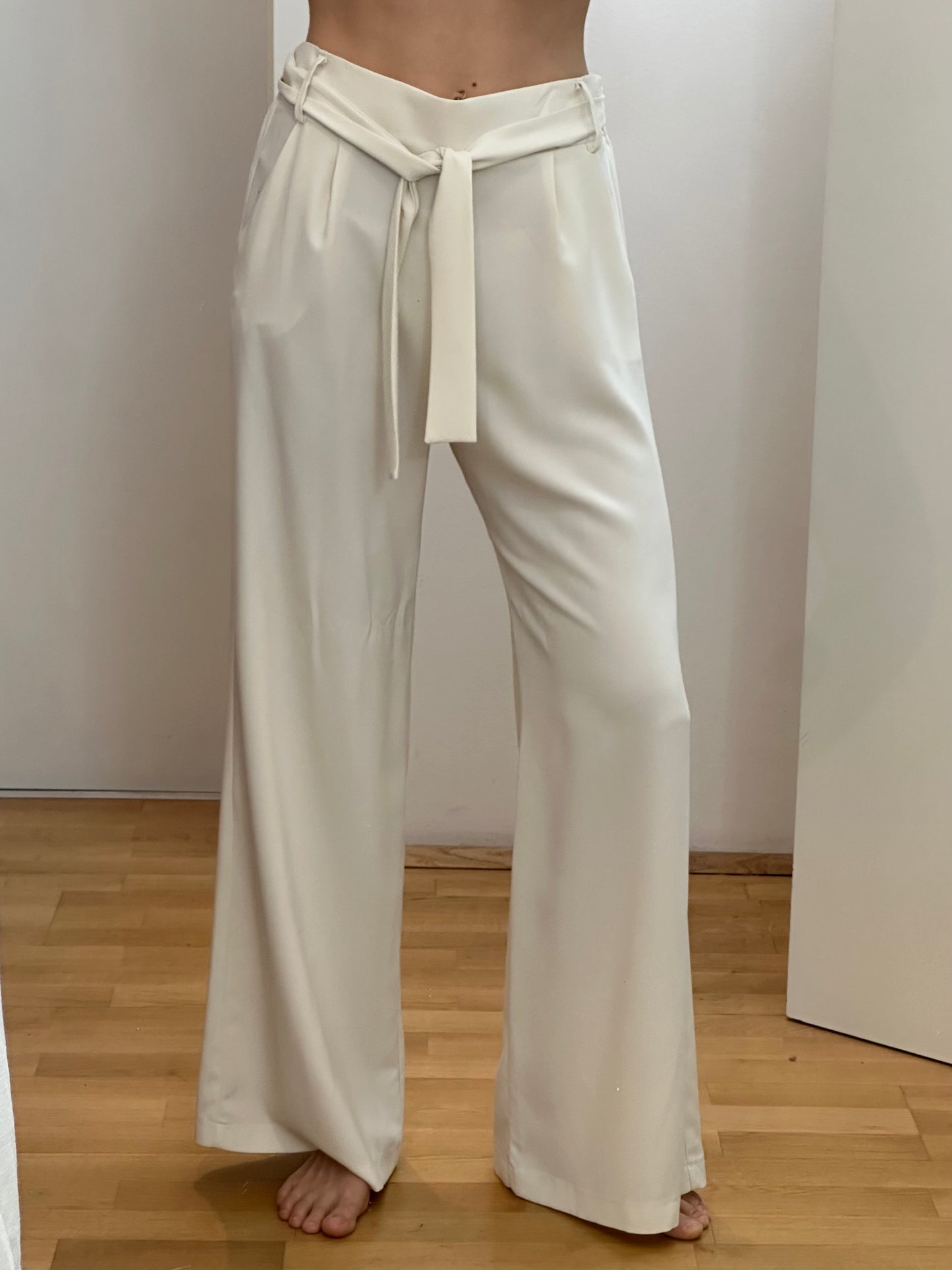 Cream Wide Leg Trousers S