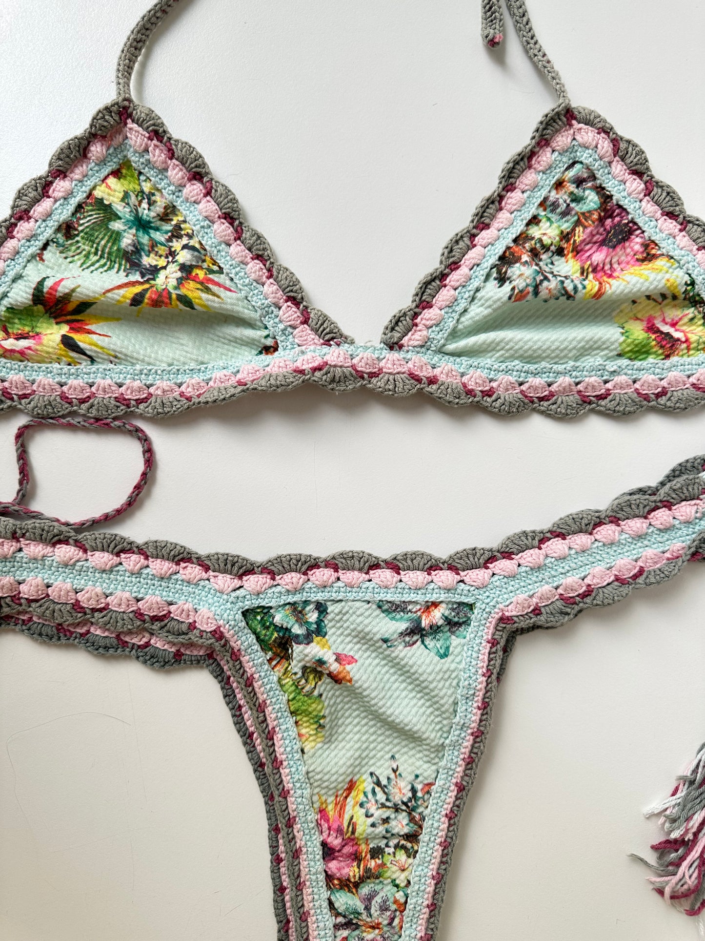 Crochet Floral Bikini S