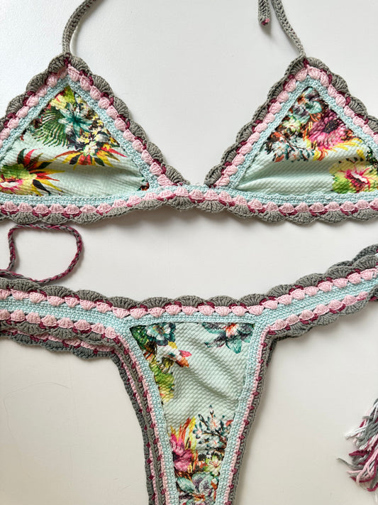 Crochet Floral Bikini S