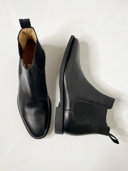 New 100% Genuine Leather Black Chelsea Boots EU 40