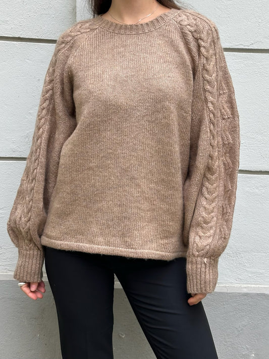 Taupe Crew Neck Pullover Sweater L