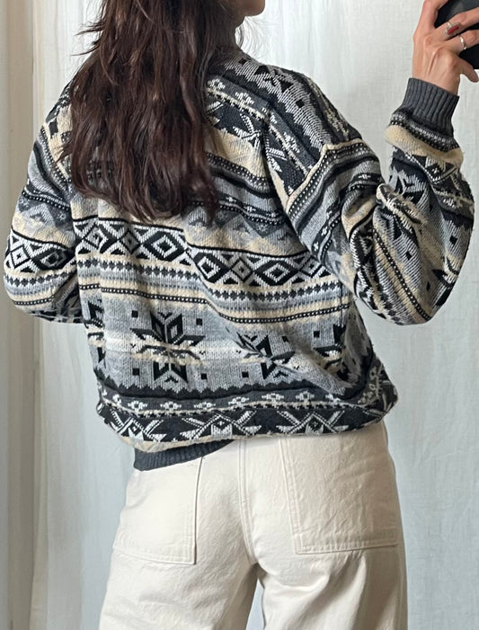 Vintage Winter Wonderland Turtleneck Sweater M