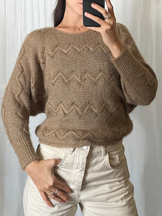 Vintage Tan Long Sleeve Sweater S