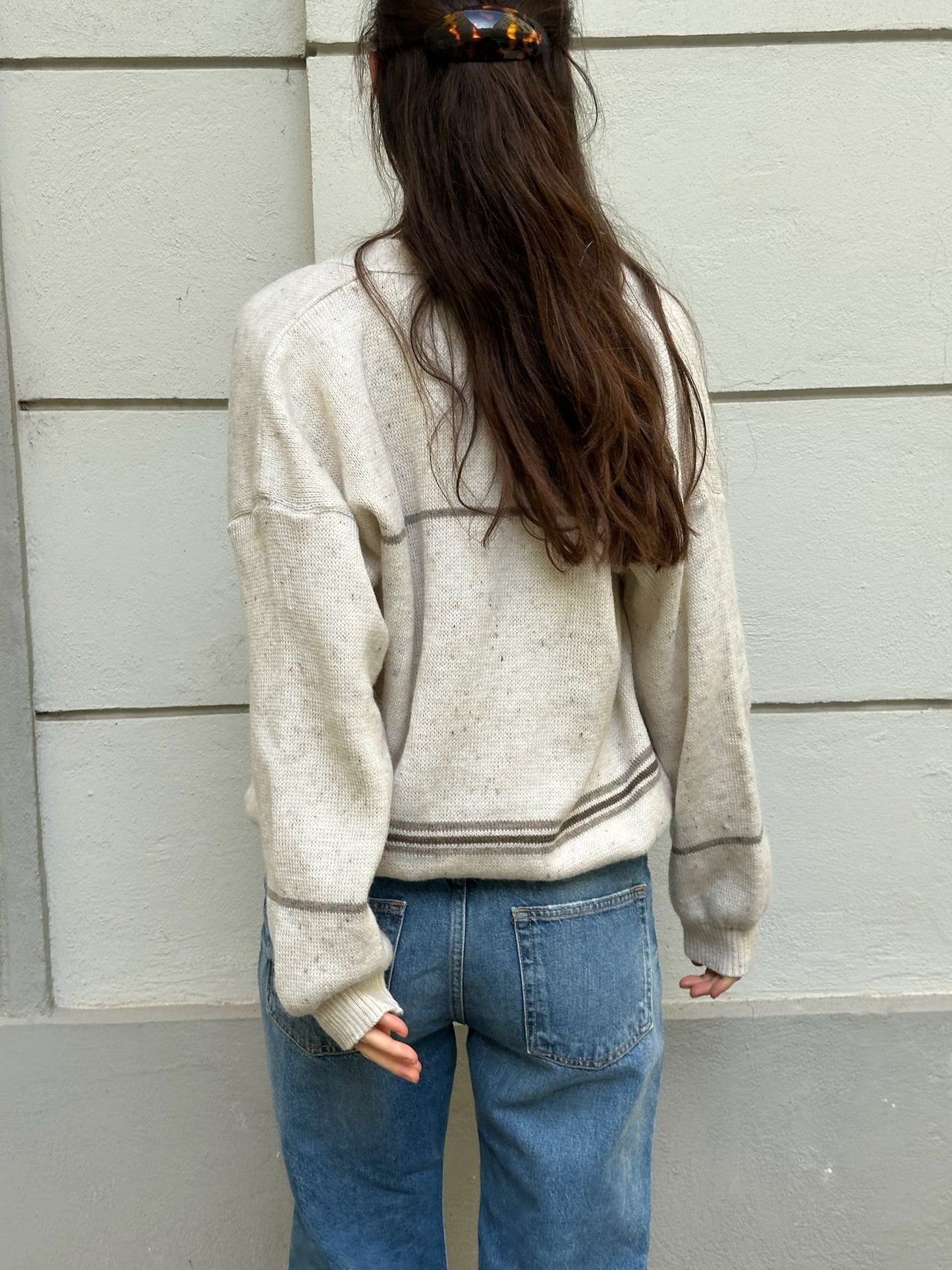 Vintage Varsity Style Button Down Cardigan Sweater L