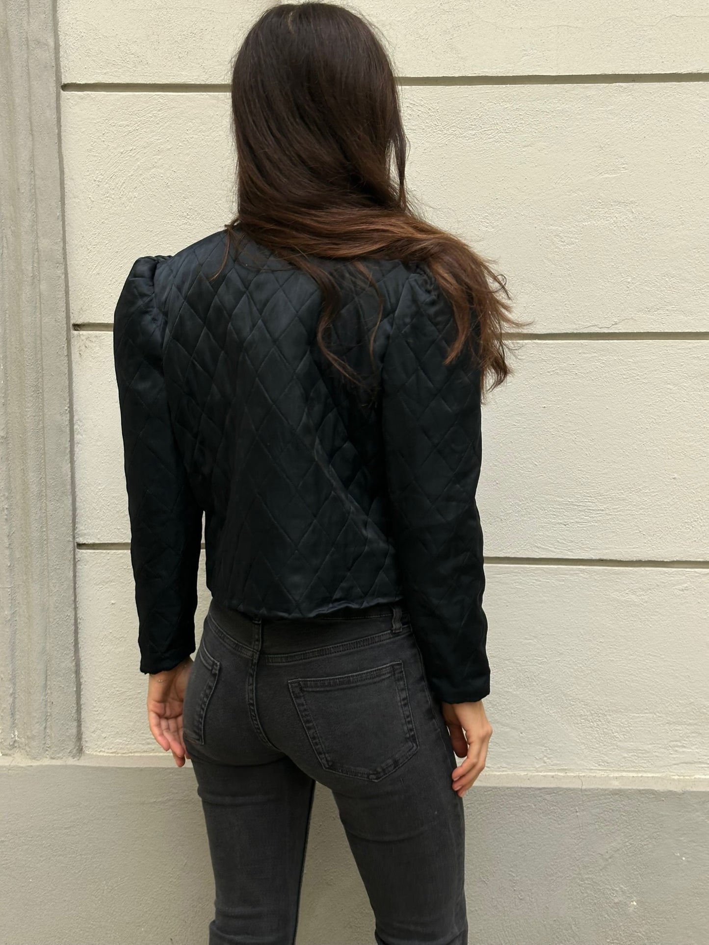 Vintage Black Tailor Made Puff Shoulder Jacket S/M