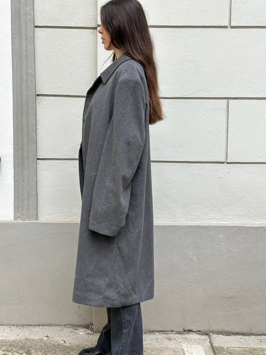 Vintage Wool Blend Gray Coat XL