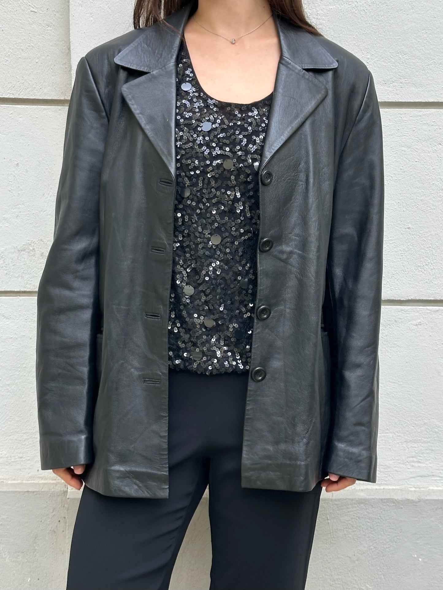 Vintage 100% Genuine Leather Blazer Jacket M/L