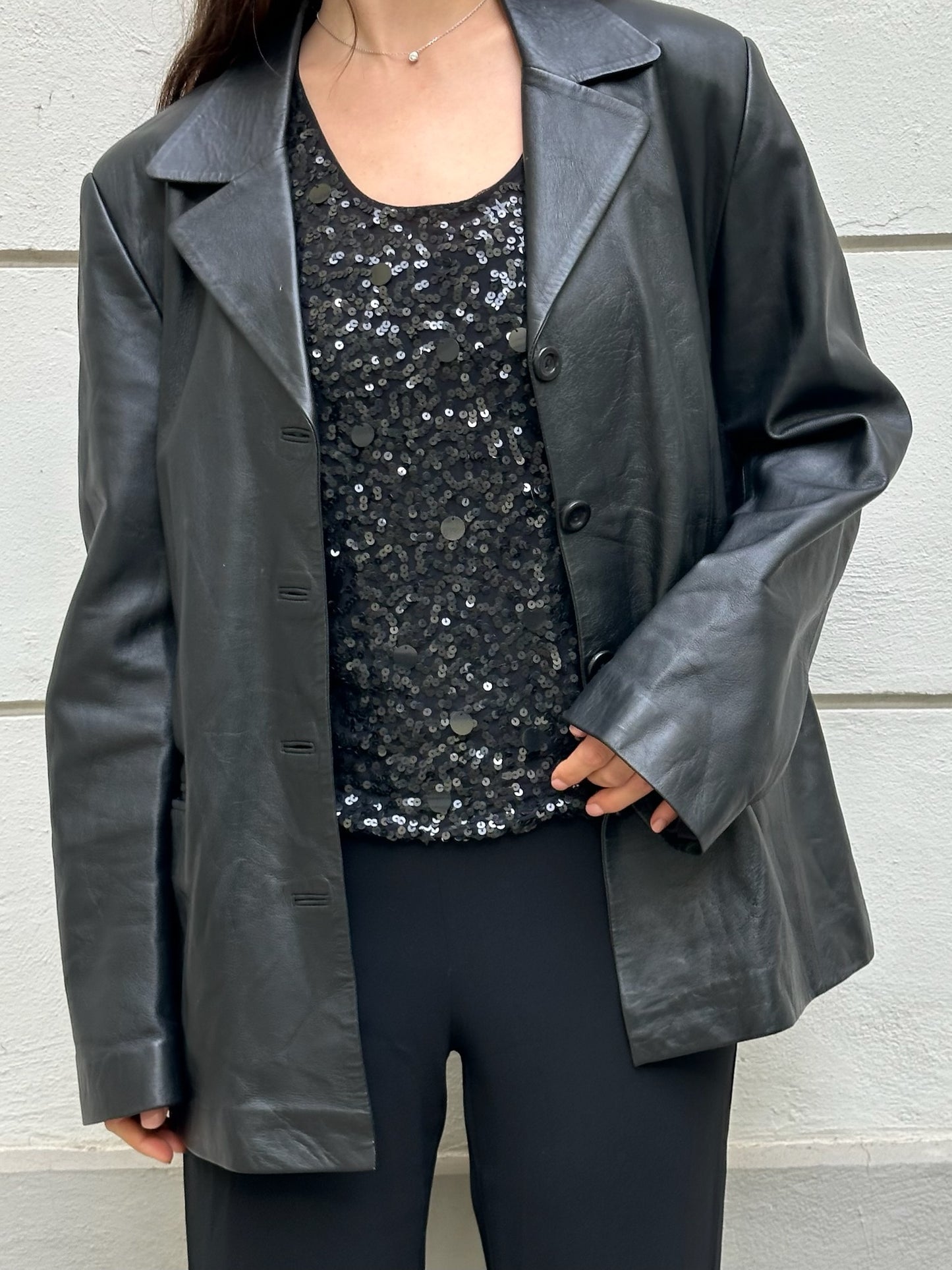 Vintage 100% Genuine Leather Blazer Jacket M/L