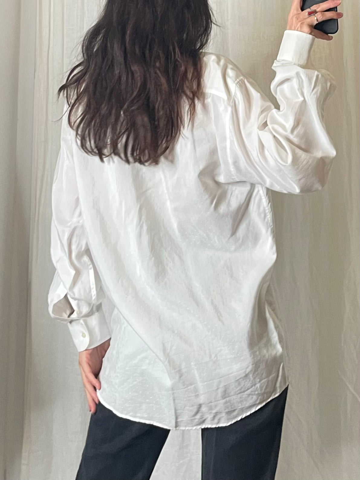 Vintage 100% Cotton Button Down White Blouse M