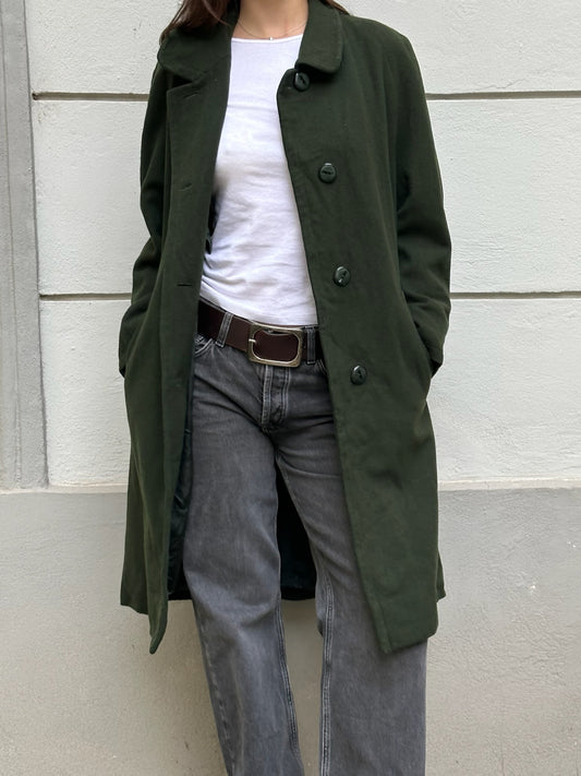 Vintage 100% Wool Forest Green Coat M