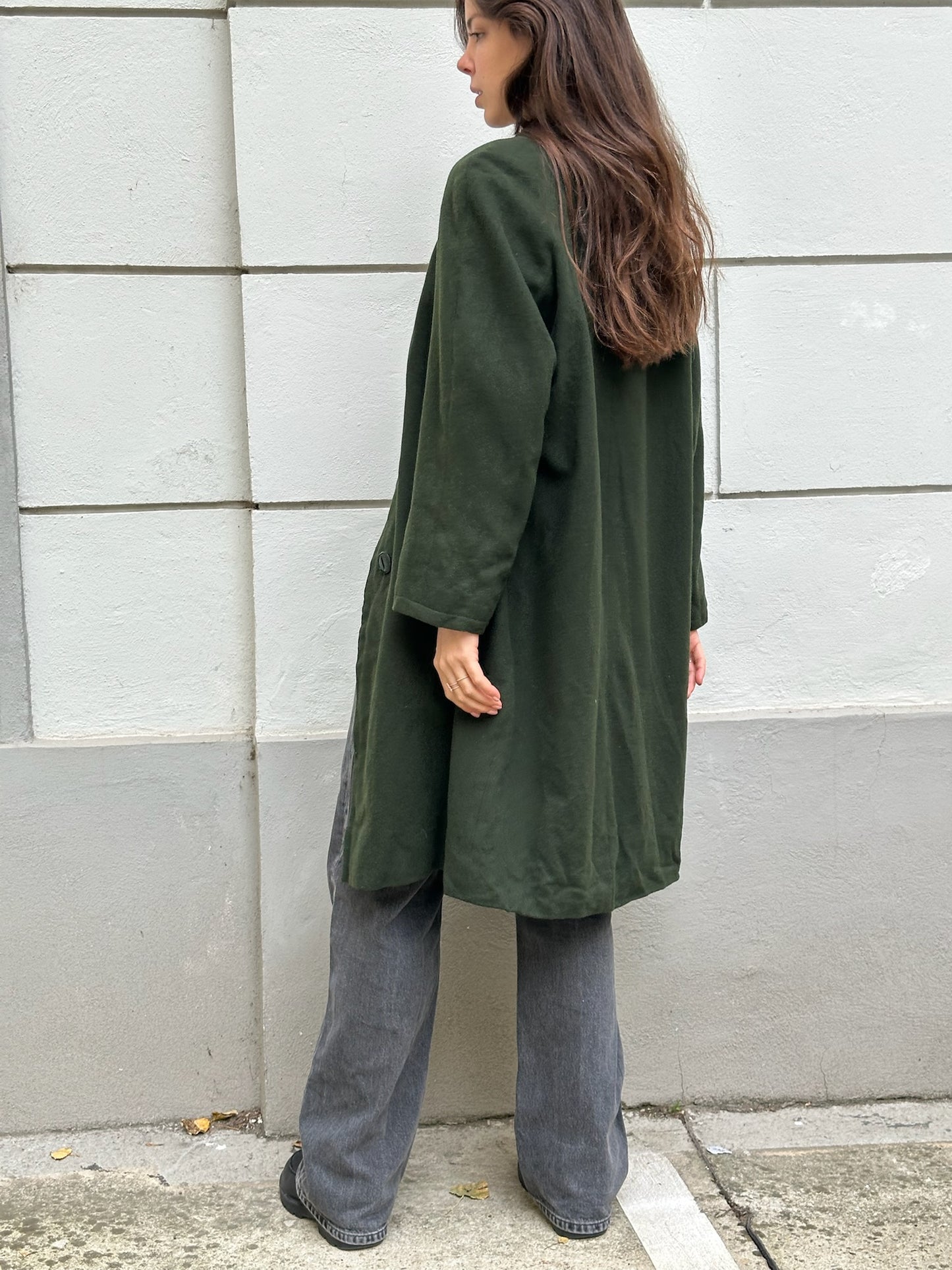 Vintage 100% Wool Forest Green Coat M