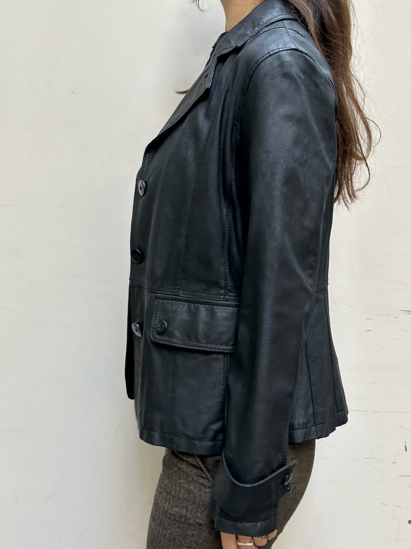 Vintage 100% Genuine Leather Black Jacket M
